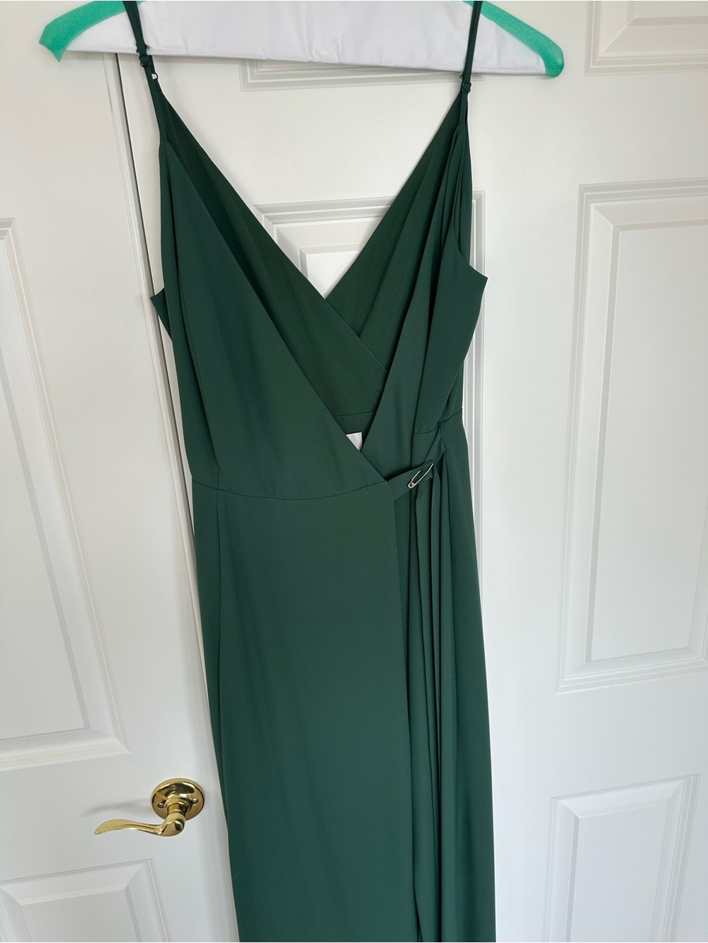 Wayf Emerald Green Strapless Wrap Gown